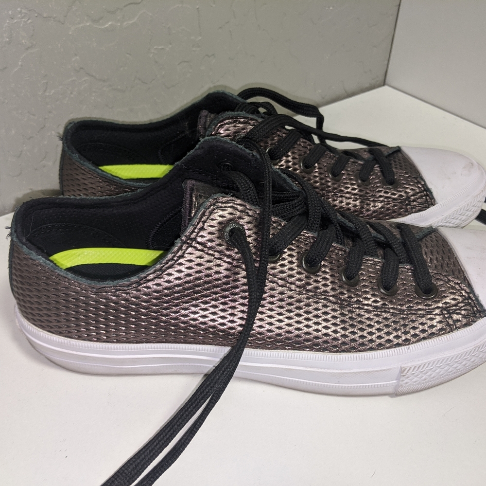 Metallic Converse super comfy
